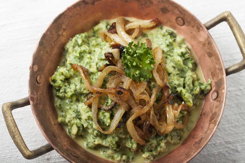 Käsespätzle mit Blattspinat Rezept