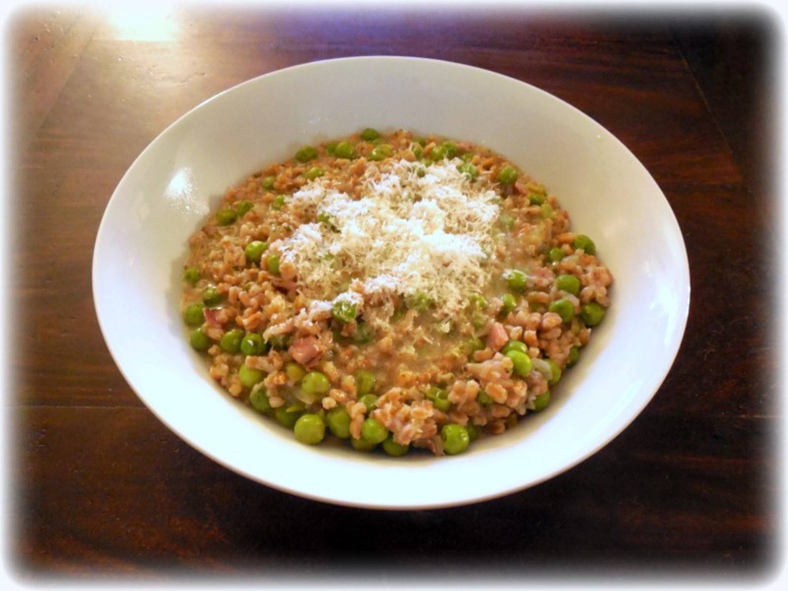 Dinkelreis-Erbsen-Risotto