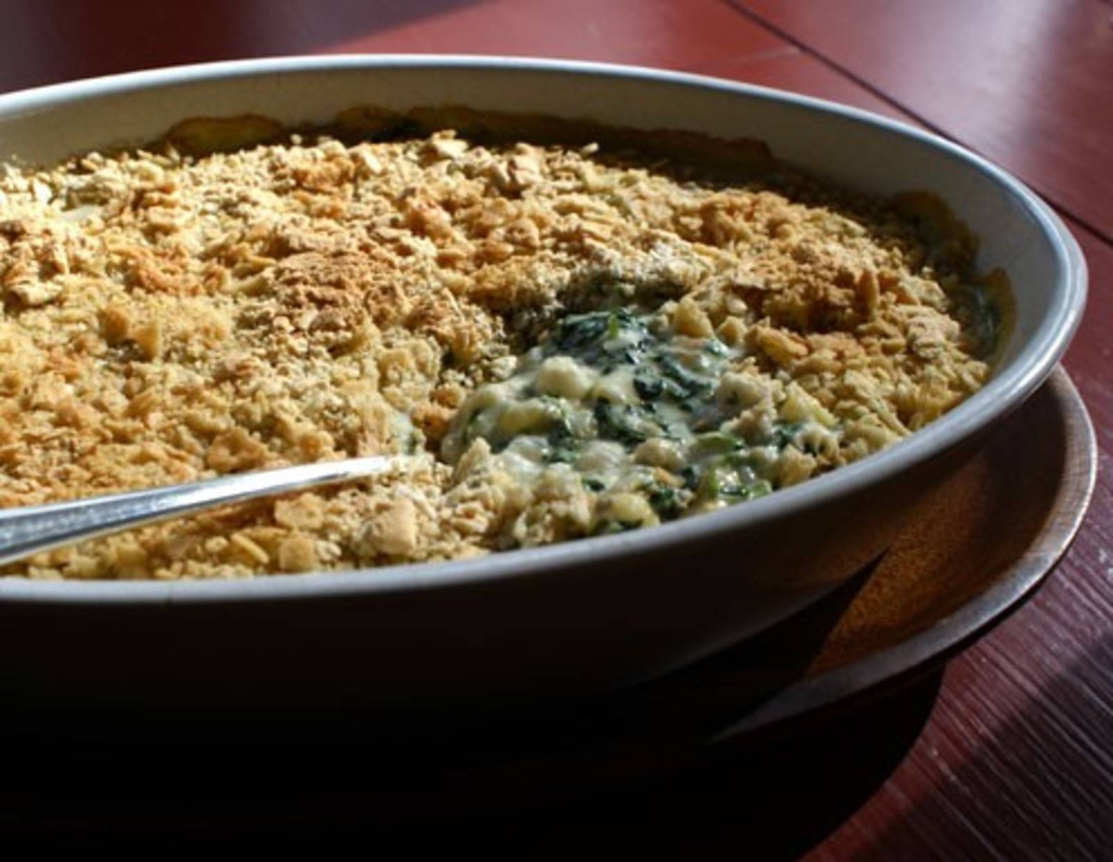 Creamy Hominy Spinach Casserole Rezept