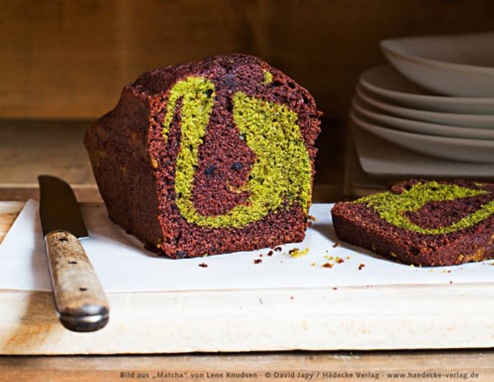 Matcha-Marmorkuchen mit Schokolade