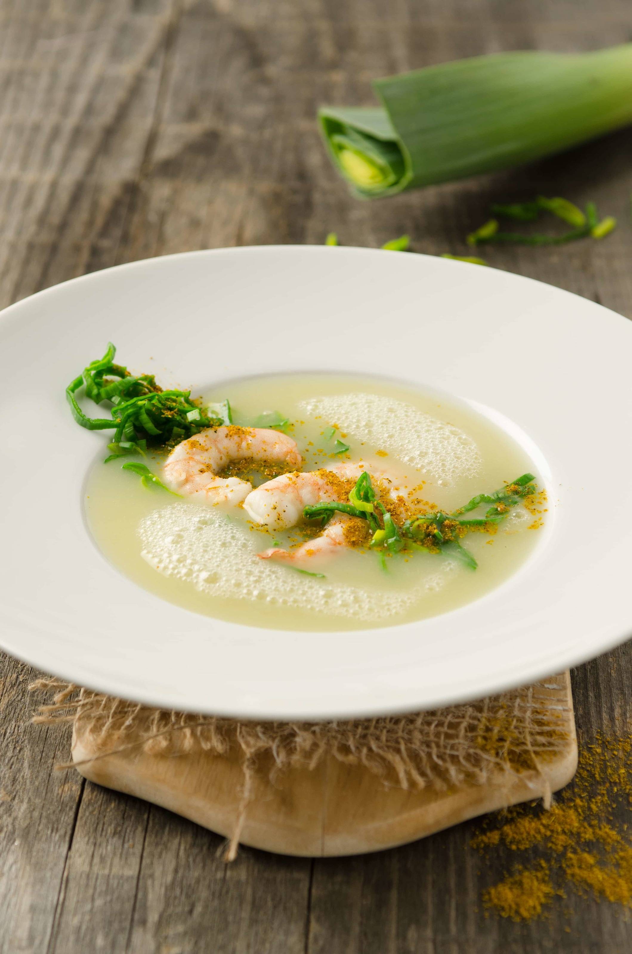 Karoffelsuppe mit Garnelen Rezept