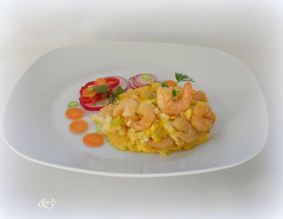 Eierspeise mit Garnelen Eierspeise mit Garnelen