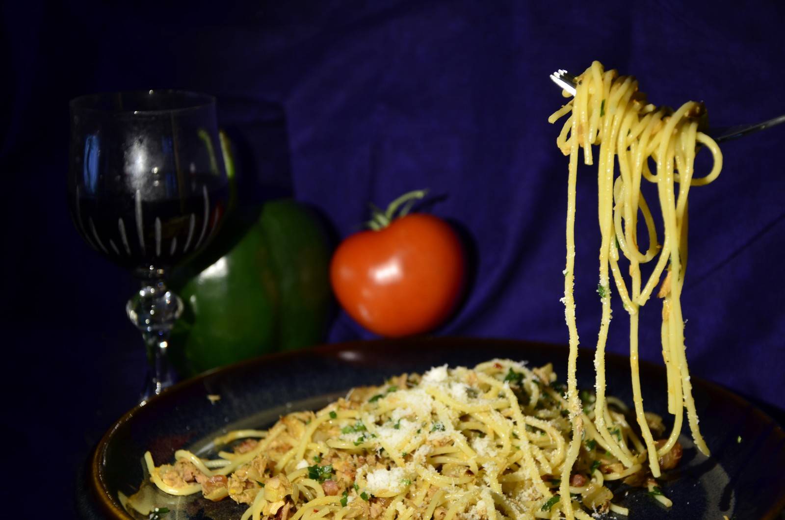 Thunfischspaghetti mit Zitrone