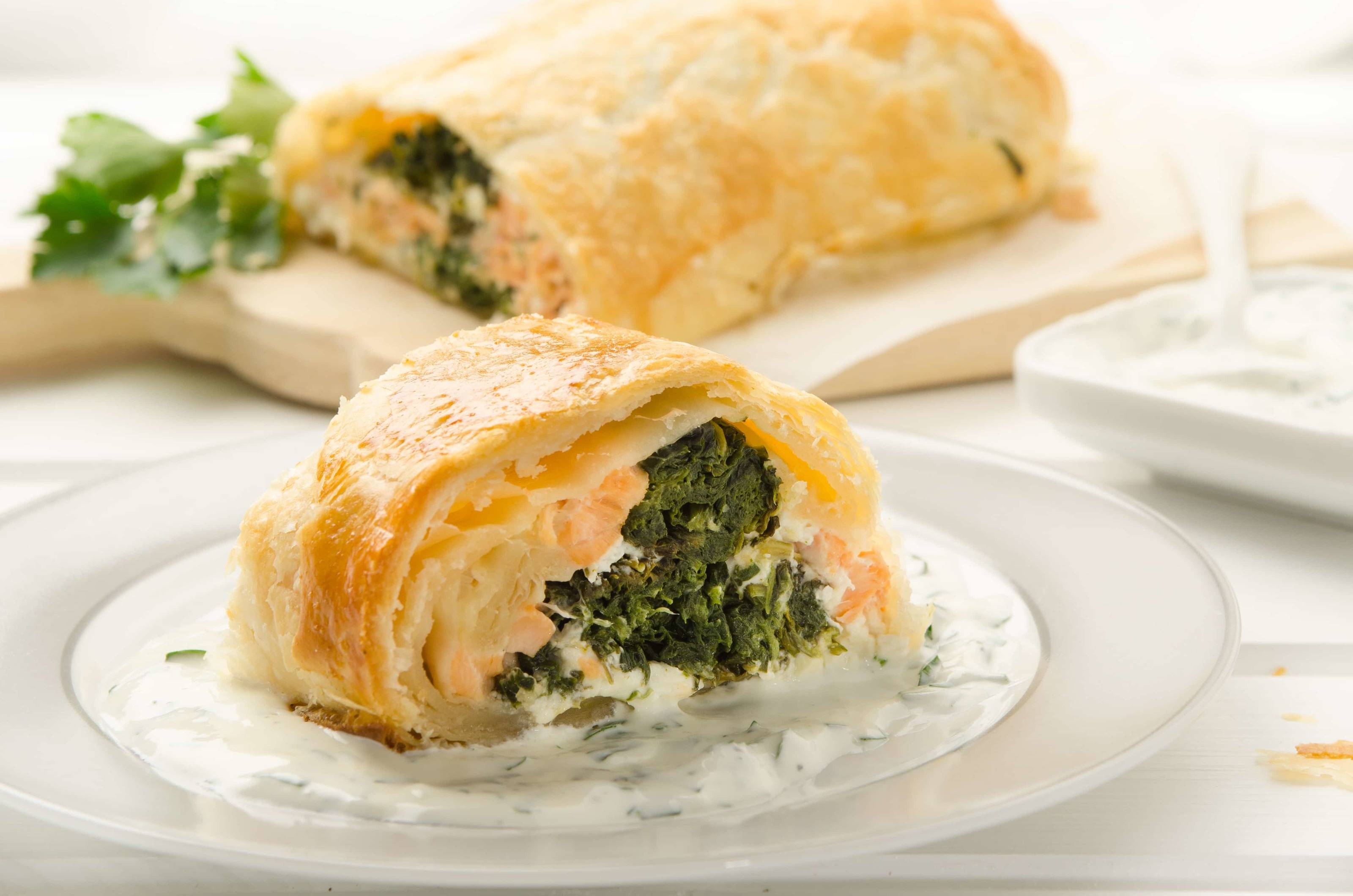 Spinatstrudel mit Lachs Rezept