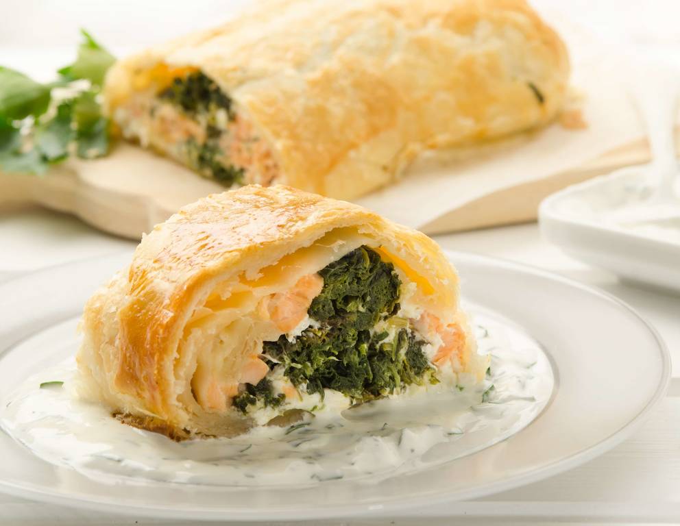 Spinatstrudel mit Lachs Spinatstrudel mit Lachs