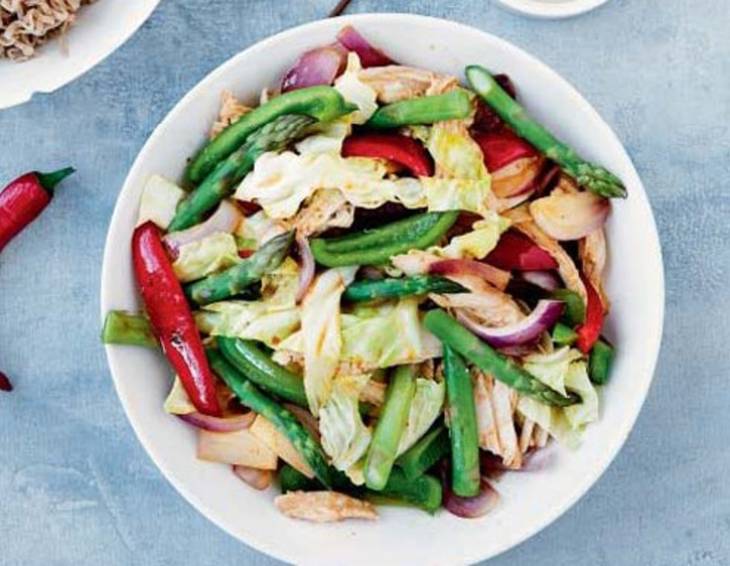 Huhn aus dem Wok mit Erdnusssauce Huhn aus dem Wok mit Erdnusssauce