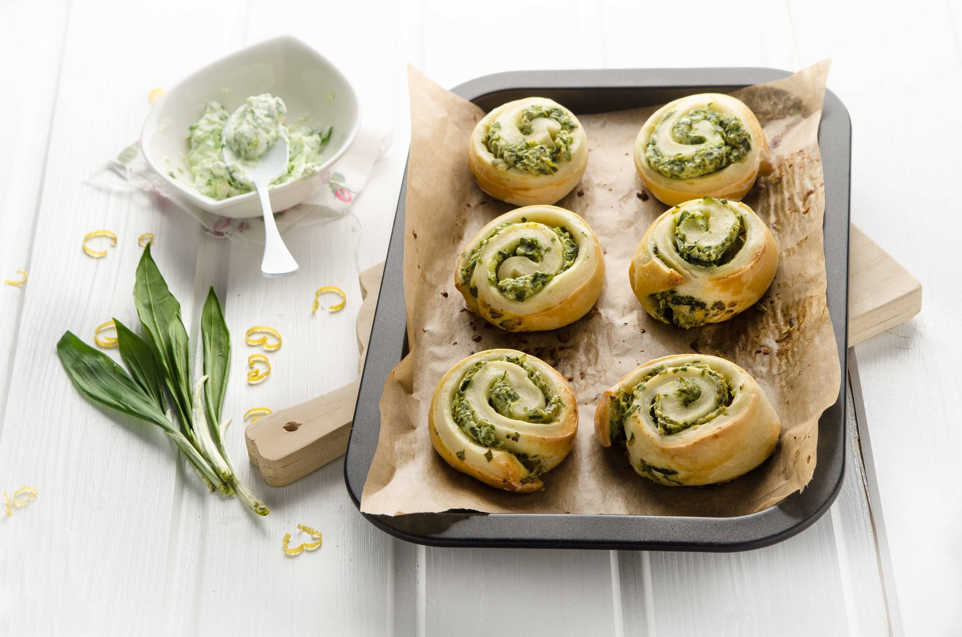Bärlauch-Topfen-Schnecken Rezept