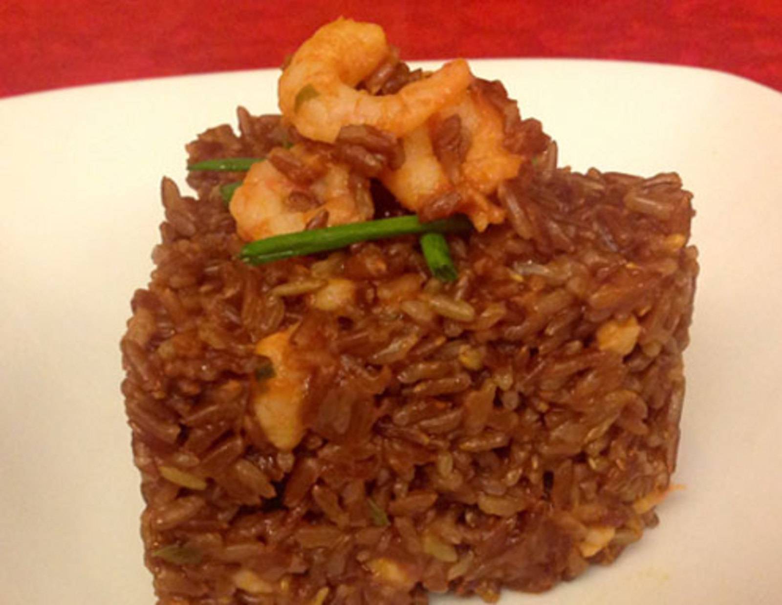 Riz Rouge mit Gambas Rezept