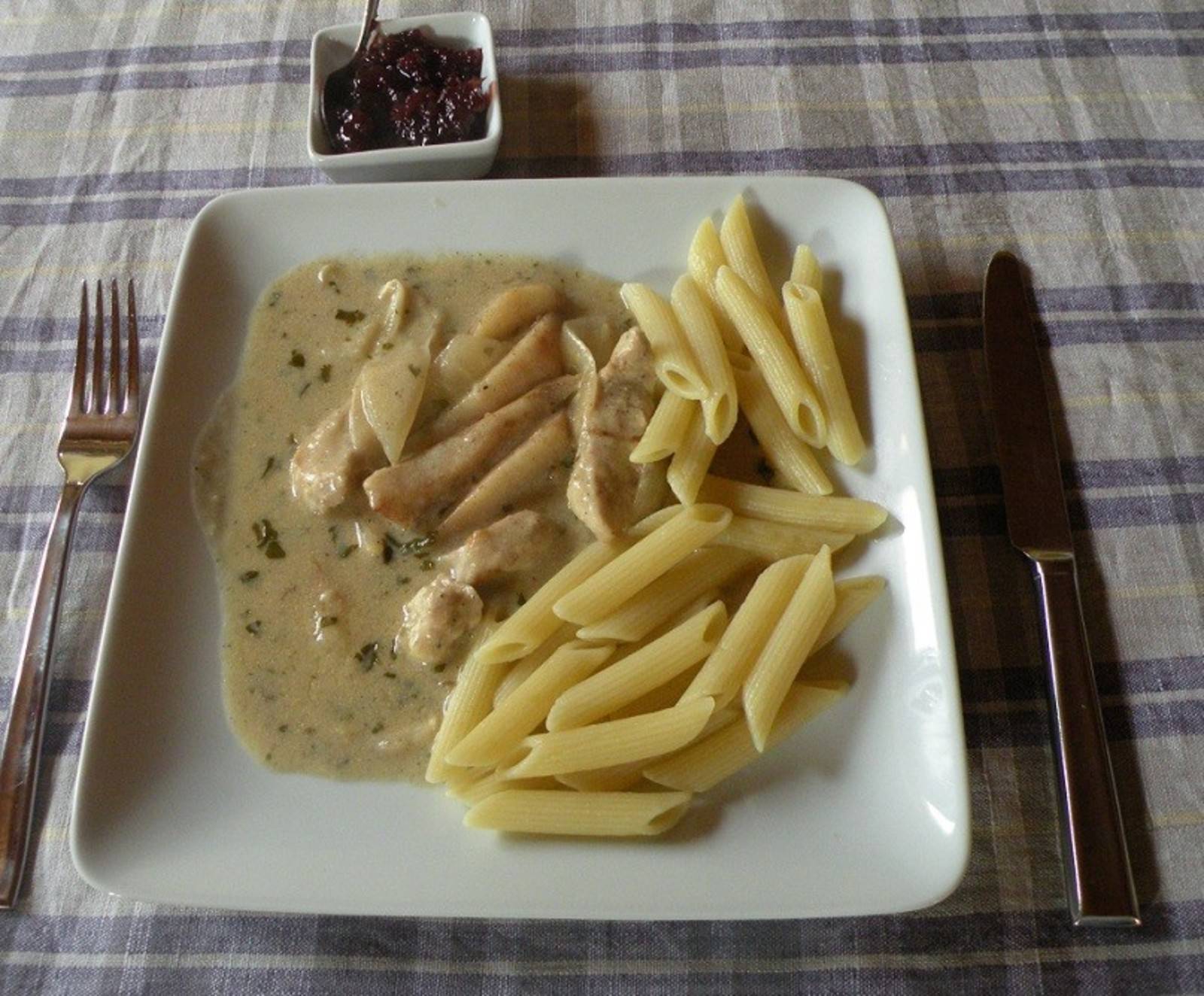 Putengeschnetzeltes in Käsesauce