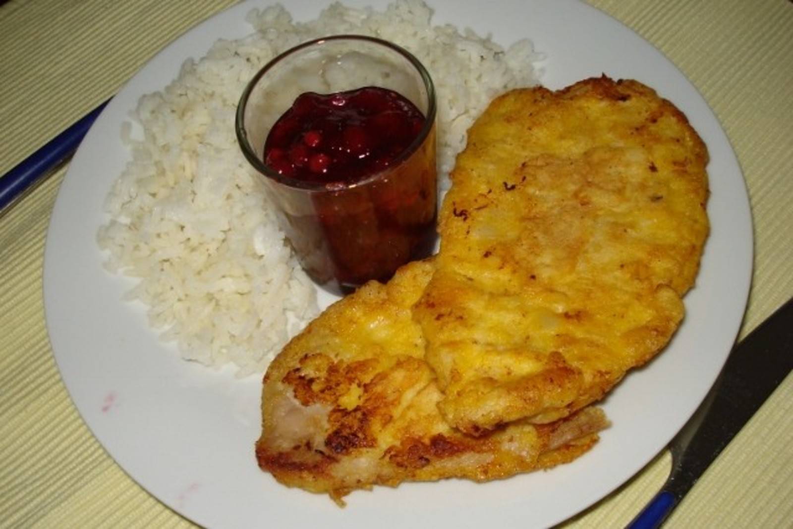 Pariserschnitzel mit Reis