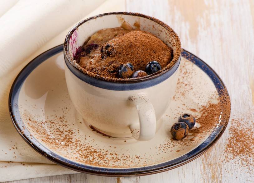Heidelbeer Mug Cakes mit Kakao Rezept