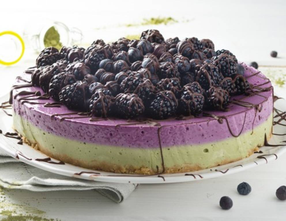 Cheesecake mit Heidelbeeren Cheesecake mit Heidelbeeren