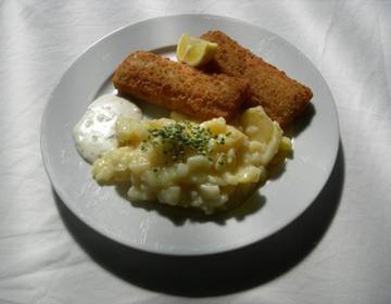 Kartoffelsalat mit Backfisch