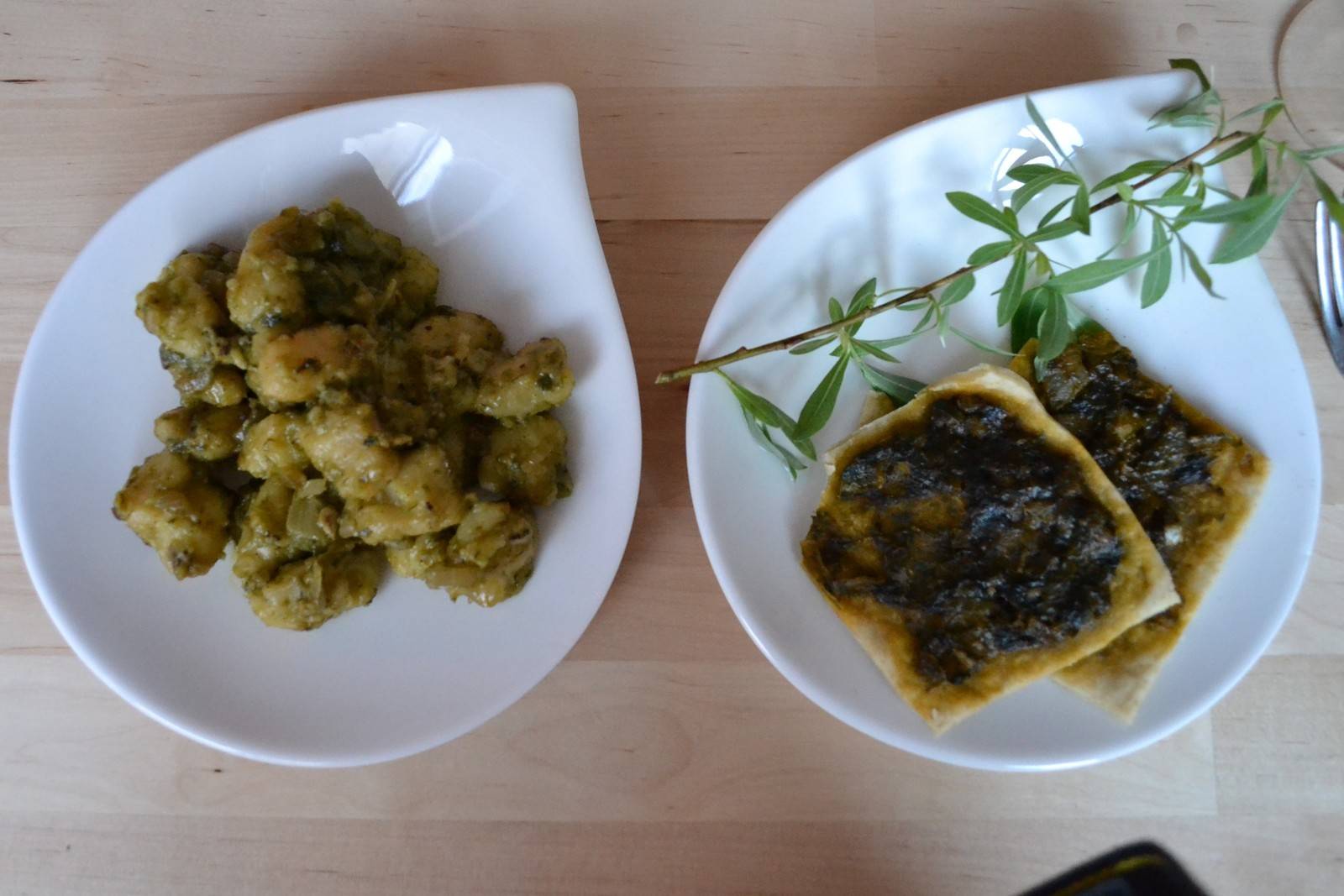 Bärlauchgnocchi mit Speckscheiben