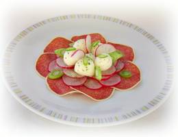 Salami-Radieschen-Carpaccio Salami-Radieschen-Carpaccio
