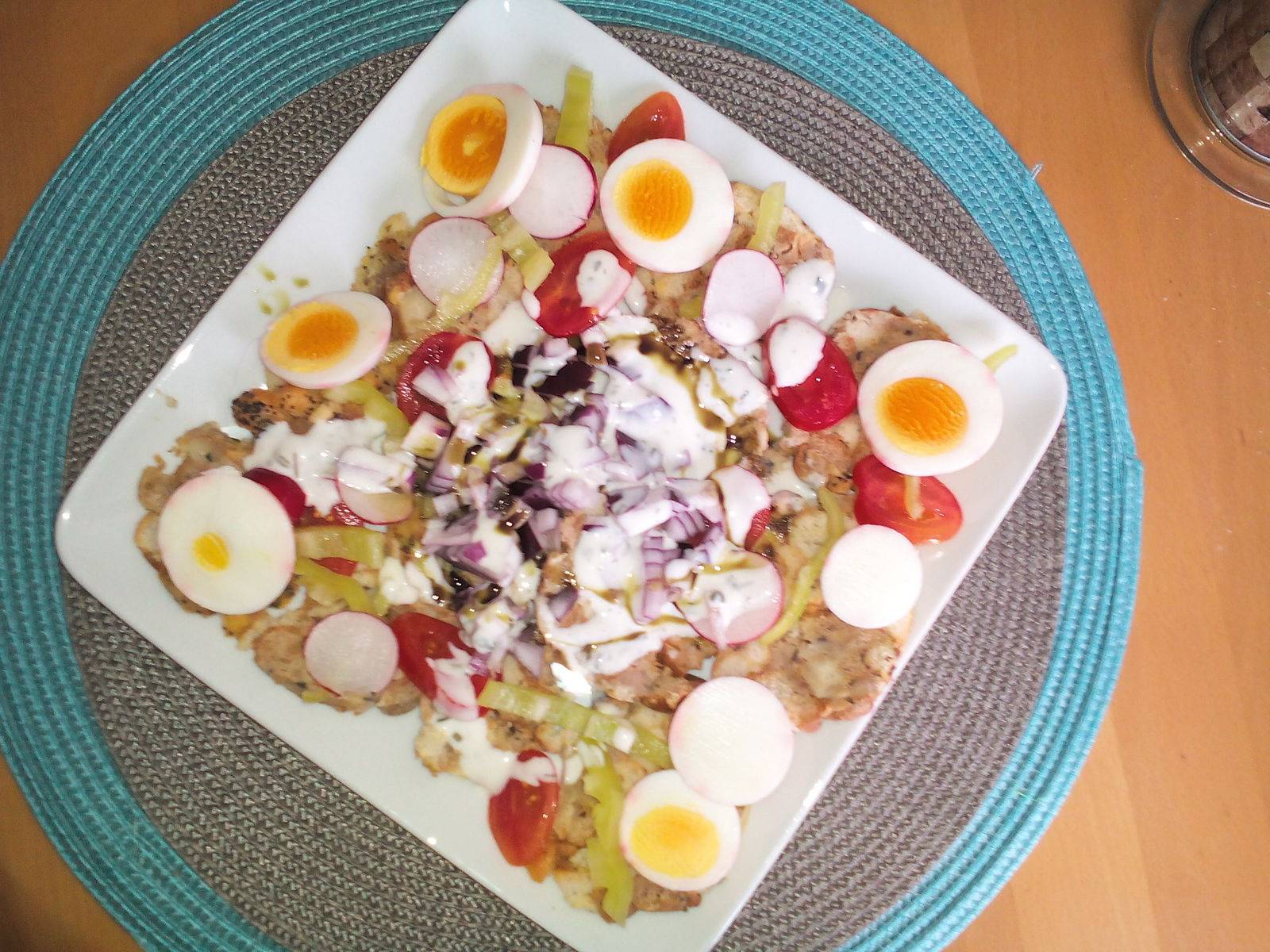 Semmelknödelsalat mit Kürbiskernöl