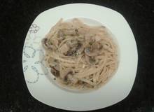 Lachs-Champignon-Spaghetti