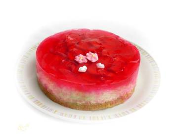 Topfen-Obers-Torte mit Erdbeerhaube