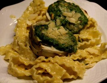 Geschmorter Fenchel mit Bärlauch-Parmesan-Creme Geschmorter Fenchel mit Bärlauch-Parmesan-Creme