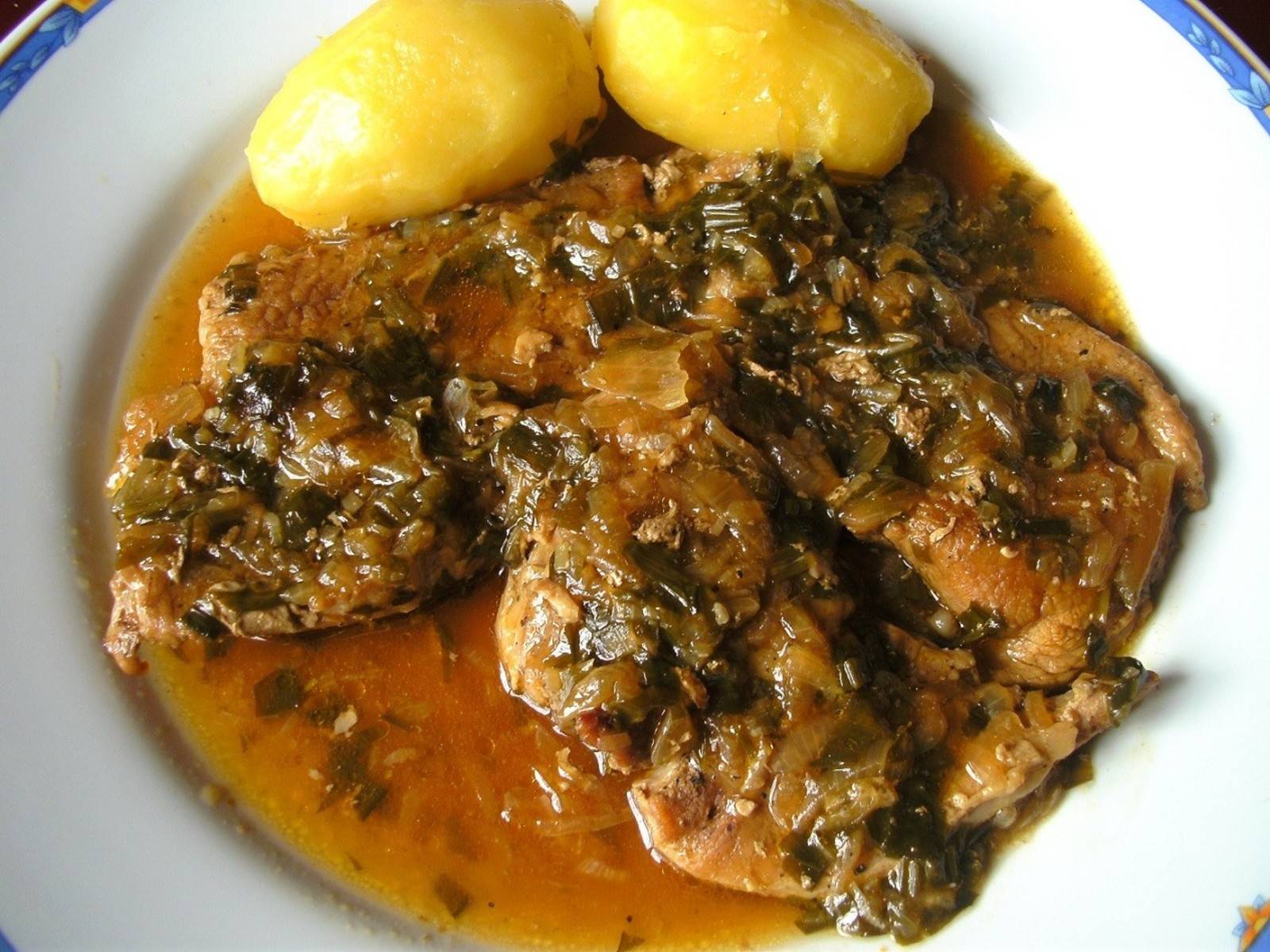 Geschmortes Bärlauch-Kalbsschnitzel