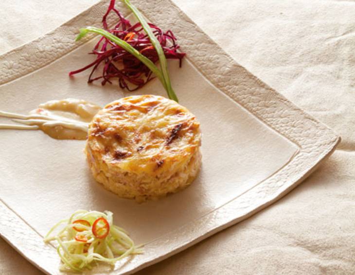 Krautlasagne auf Senf-Bier-Sauce Krautlasagne auf Senf-Bier-Sauce