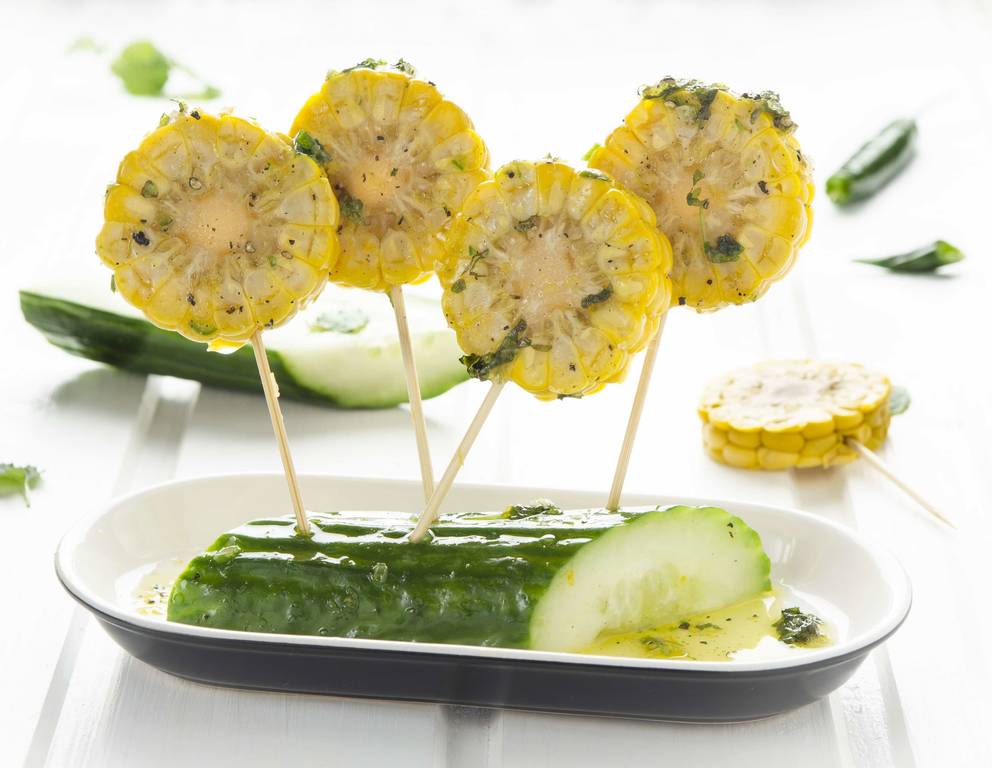 Maiskolben mit Limettensauce Maiskolben mit Limettensauce