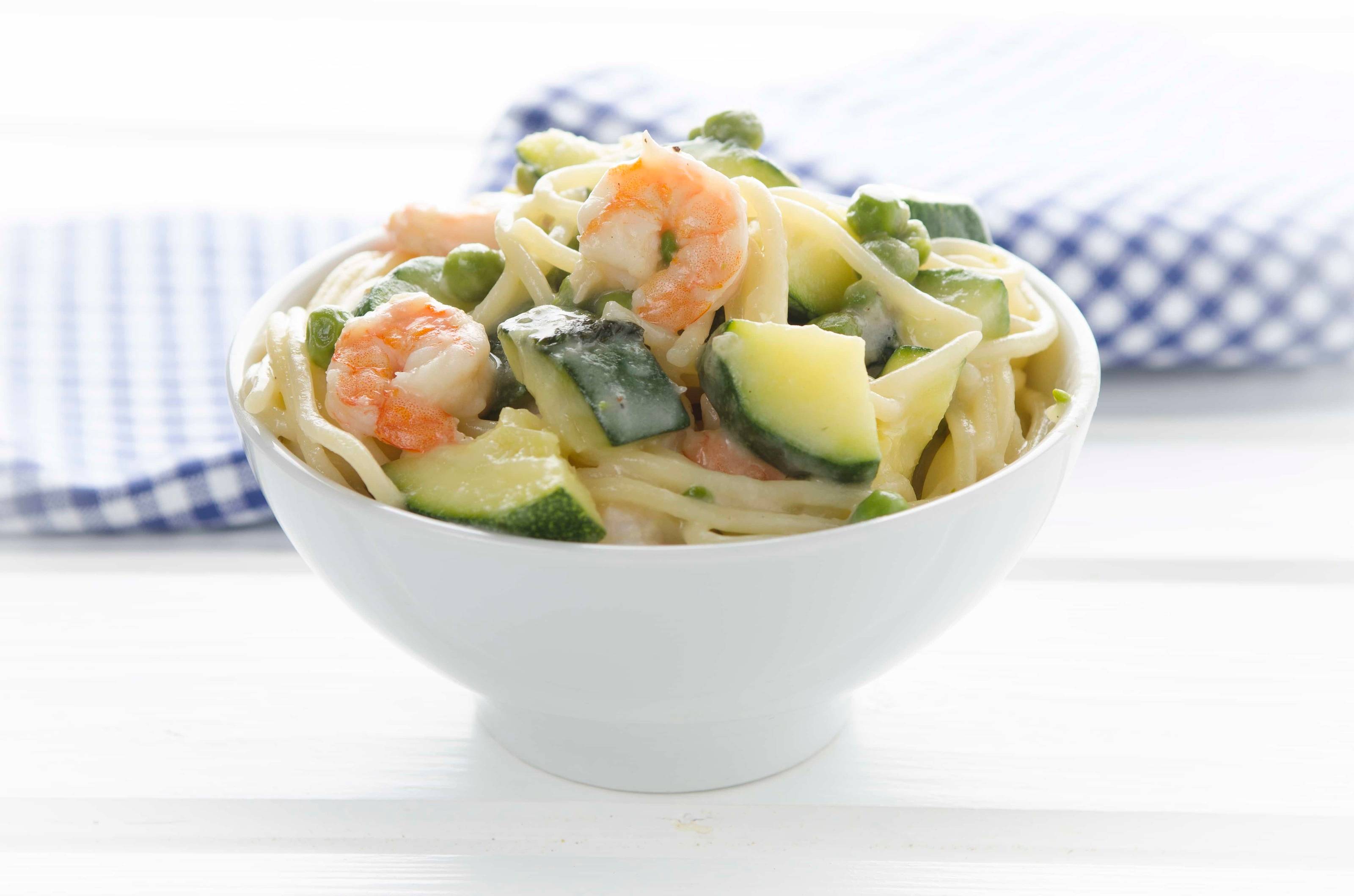 One Pot Pasta mit Shrimps