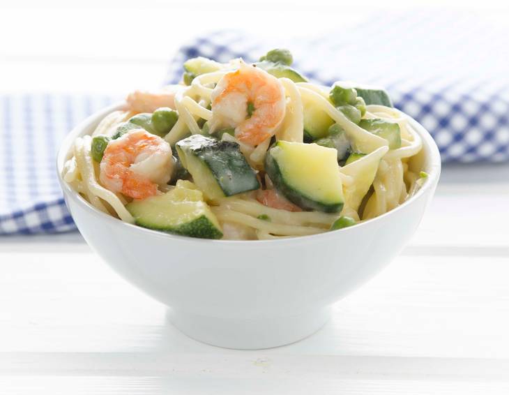 One Pot Pasta mit Shrimps