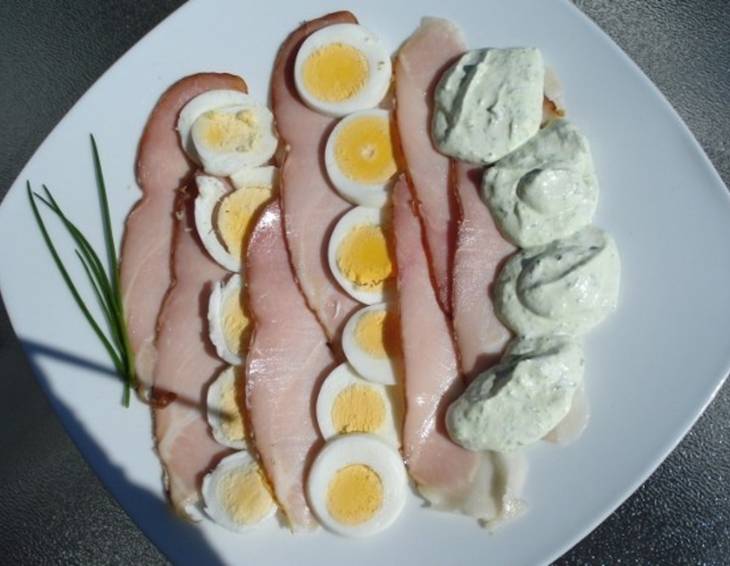 Eier-Schinkenaufschnitt