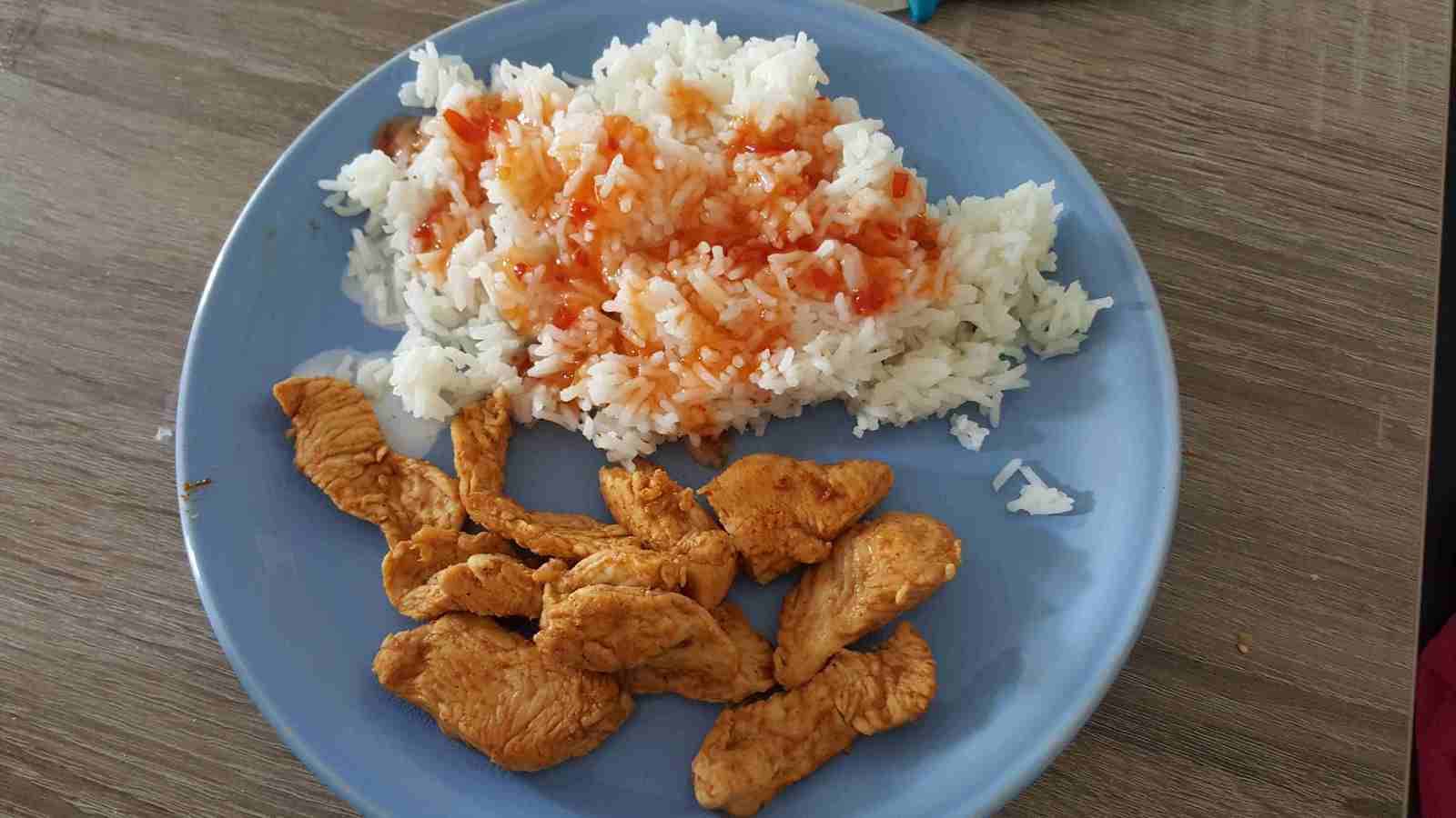 Taco-Pute mit Sweet-Chili-Reis