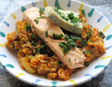 2-erlei Fisch auf Linsencouscous 2-erlei Fisch auf Linsencouscous