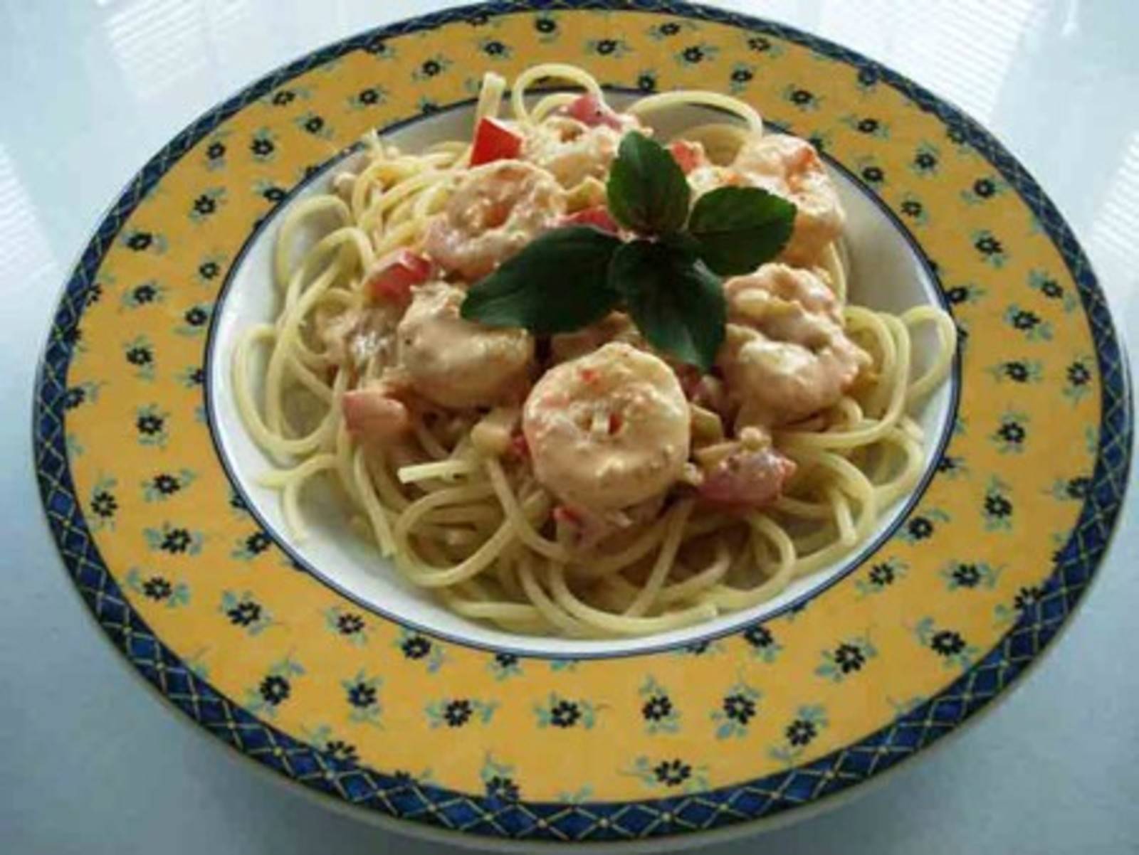 Spaghetti mit Shrimps