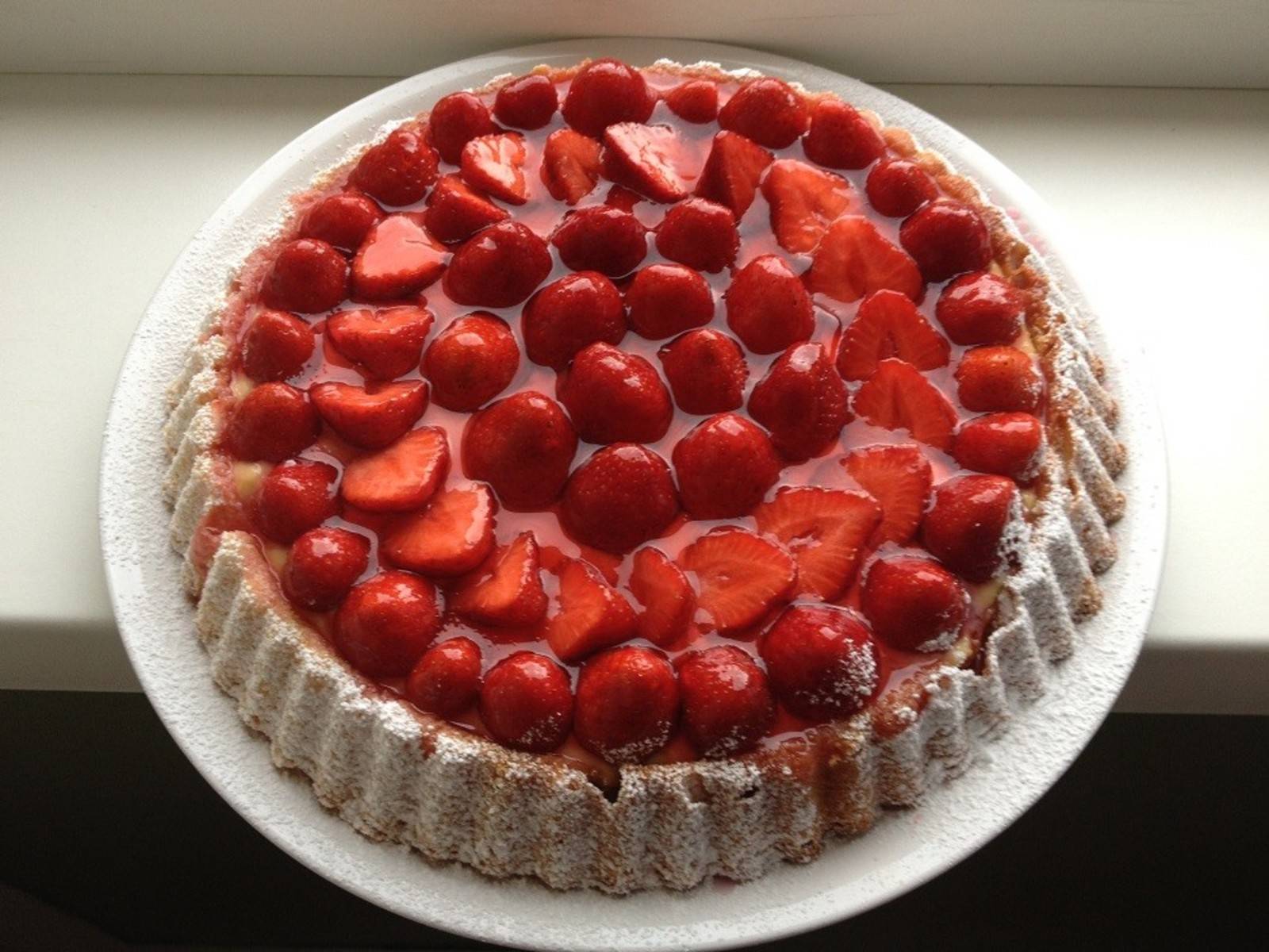 Erdbeerkuchen mit Vanillecreme