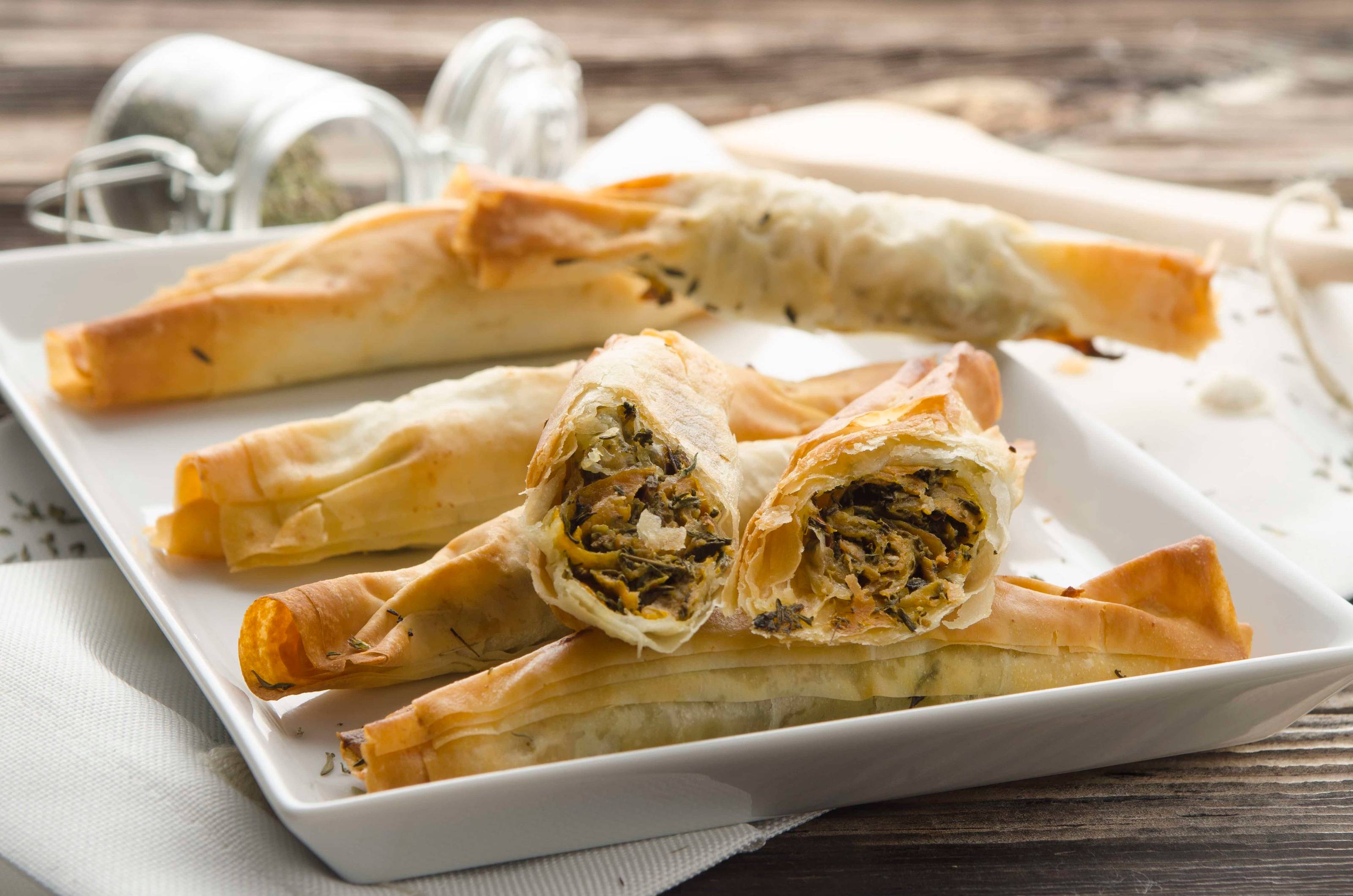 Strudelröllchen mit Süßkartoffeln Rezept