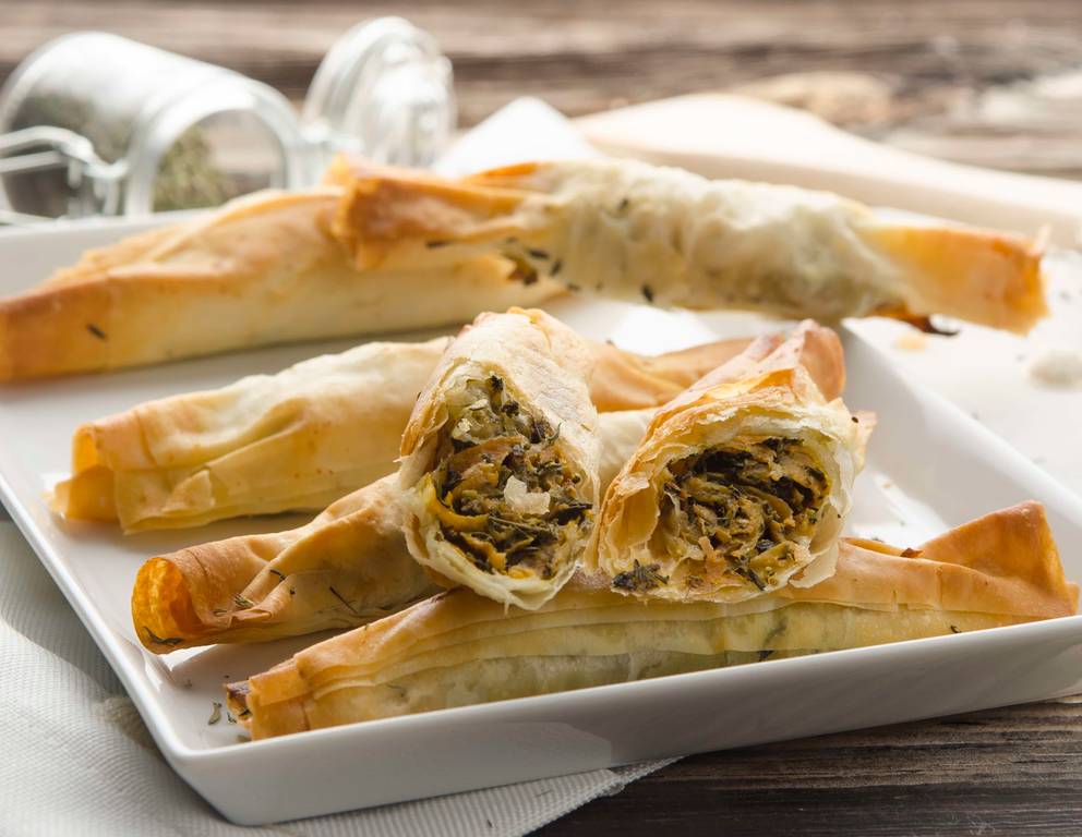 Strudelröllchen mit Süßkartoffeln Strudelröllchen mit Süßkartoffeln