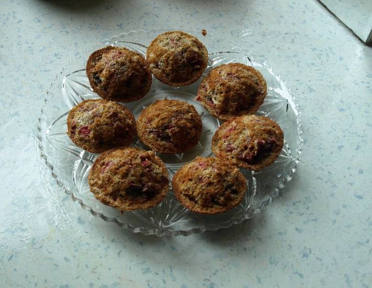 Himbeermuffins aus Vollkorndinkelmehl