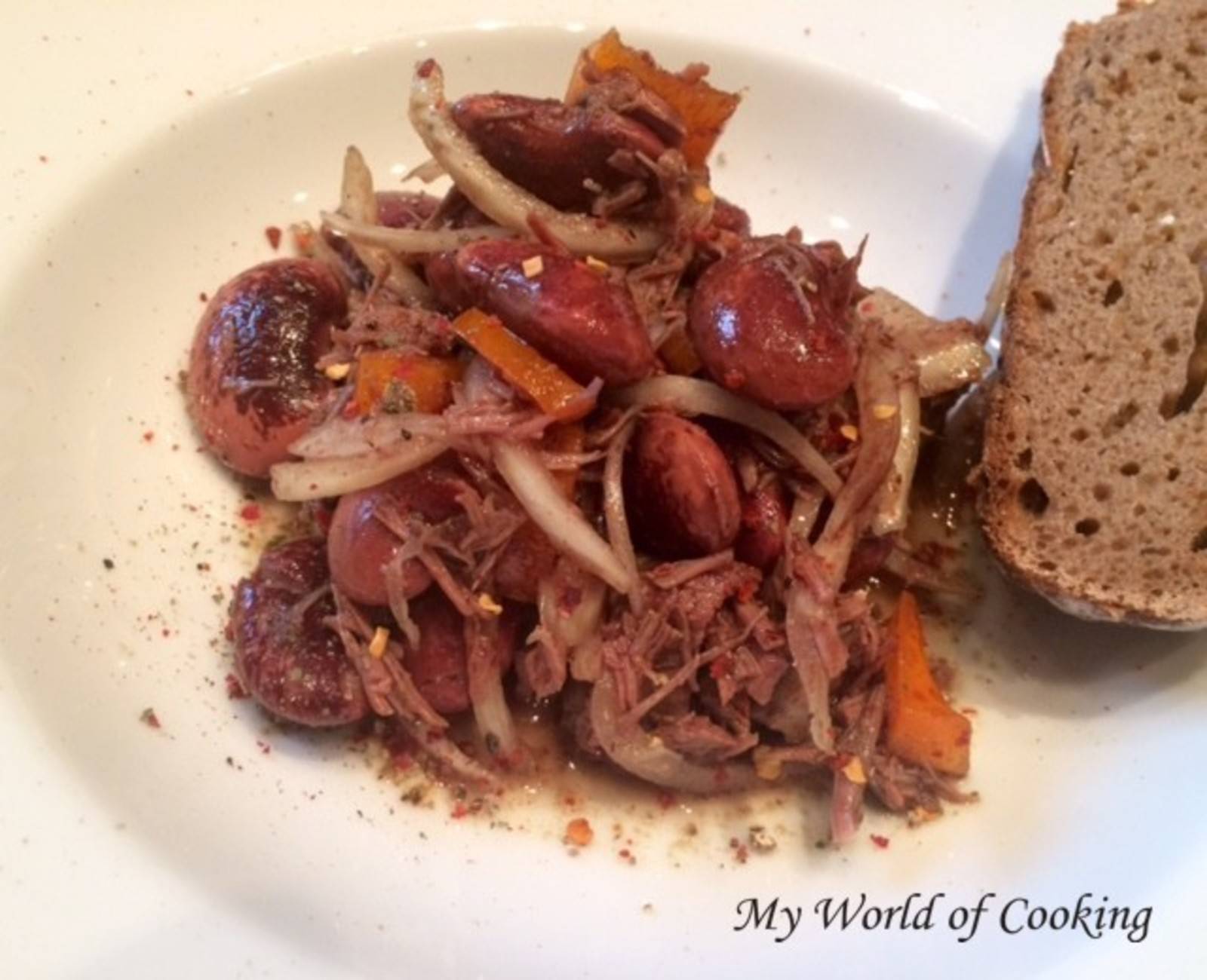 Rindfleisch-Käferbohnen-Salat mit Kürbiskernöl