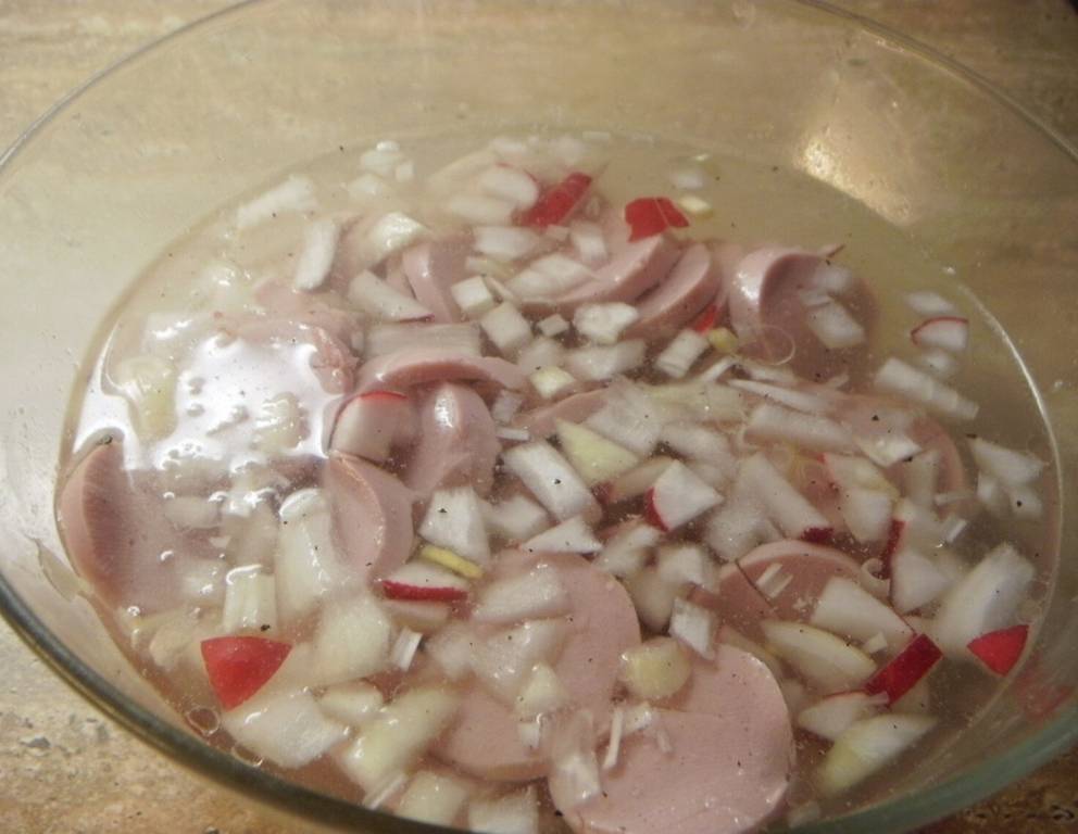 Essigwurst aus Putenknacker Essigwurst aus Putenknacker