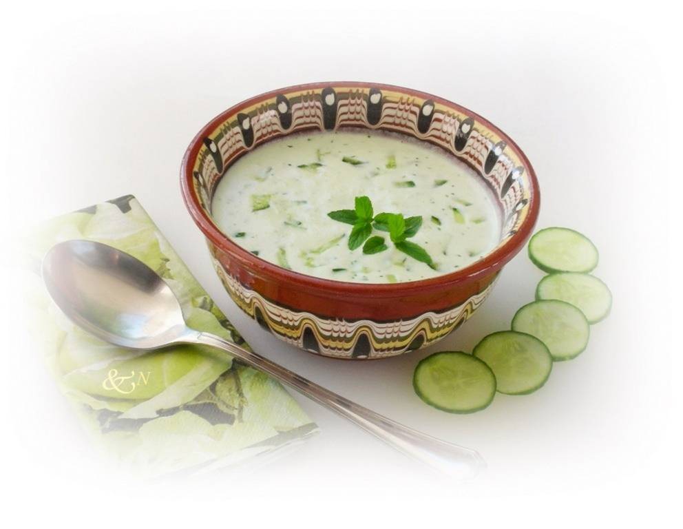 Geeiste Joghurtsuppe mit Gurken Geeiste Joghurtsuppe mit Gurken