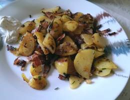 Röstkartoffel mit Zwiebel und Speck Röstkartoffel mit Zwiebel und Speck
