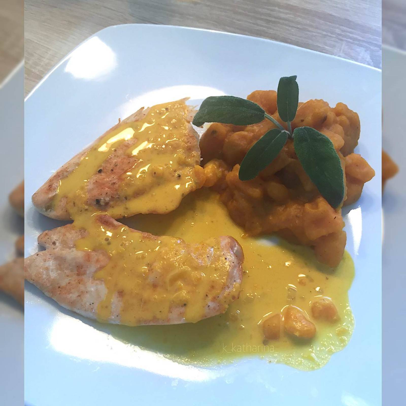 Putenfleisch mit Kürbisgemüse