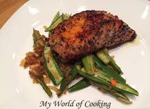 Honig-Grill-Lachs mit Okragemüse Honig-Grill-Lachs mit Okragemüse