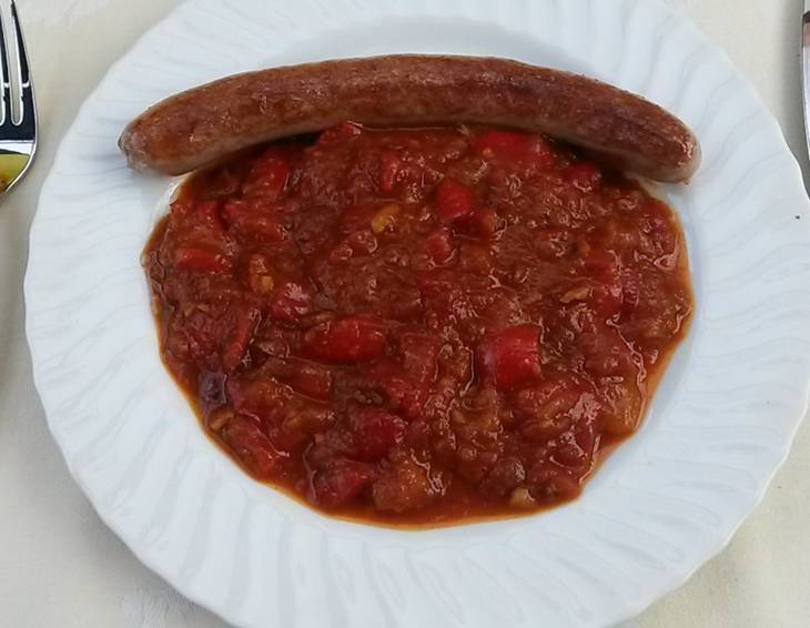 Letscho mit Speck und Debreziner Letscho mit Speck und Debreziner