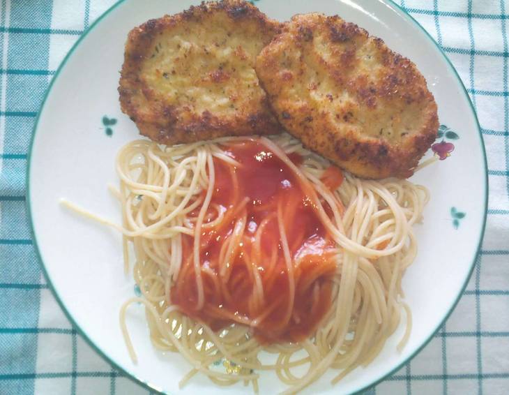 Piccata Milanese mit Spaghetti