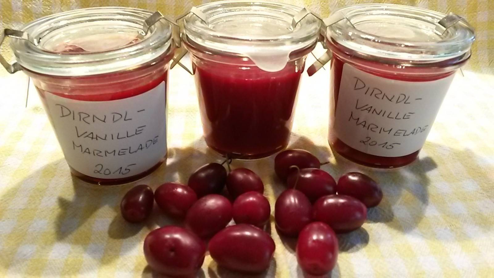 Dirndlmarmelade mit Vanille