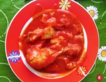 Pollo alla romana mit Erdäpfelspalten Pollo alla romana mit Erdäpfelspalten