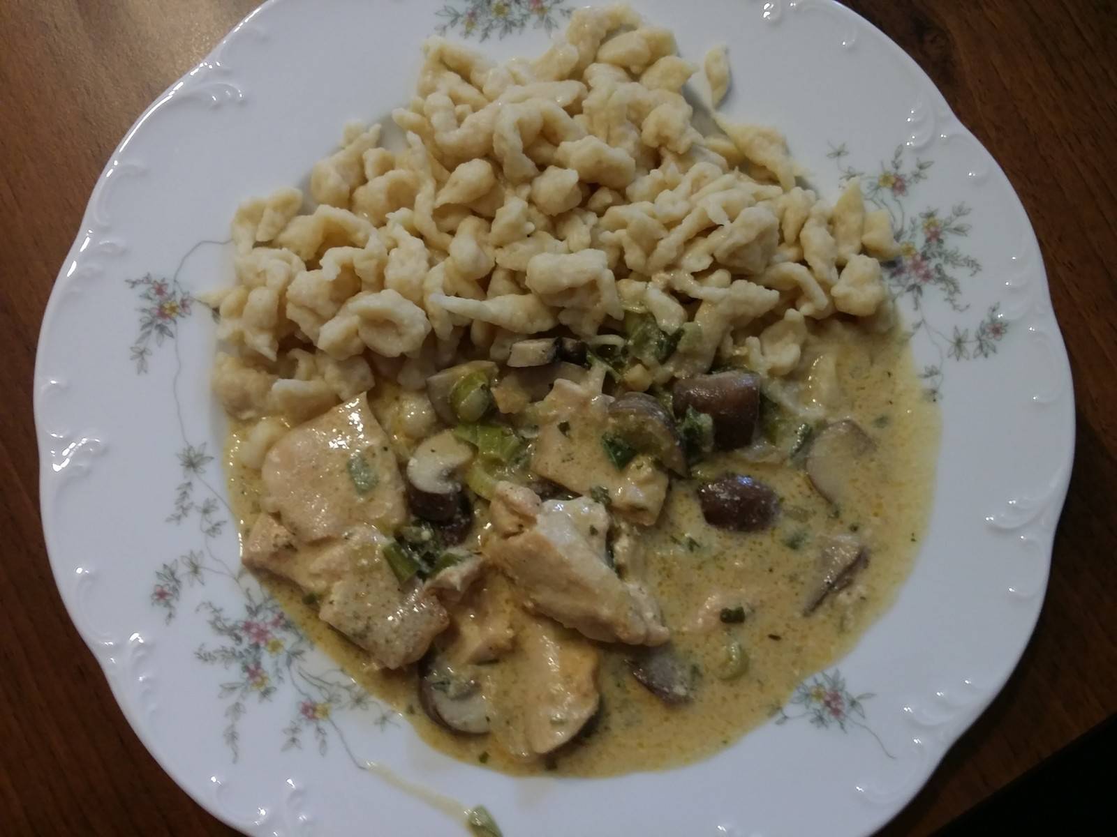 Hühnergeschnetzeltes mit Pilzen