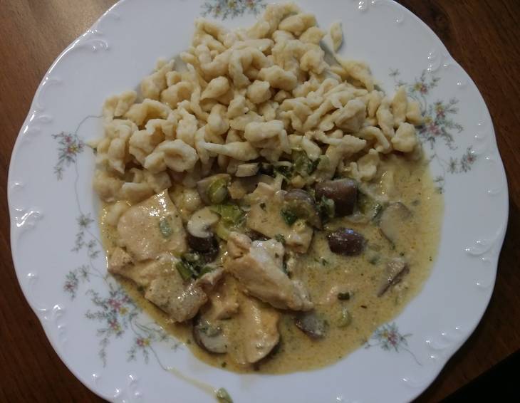 Hühnergeschnetzeltes mit Pilzen Hühnergeschnetzeltes mit Pilzen