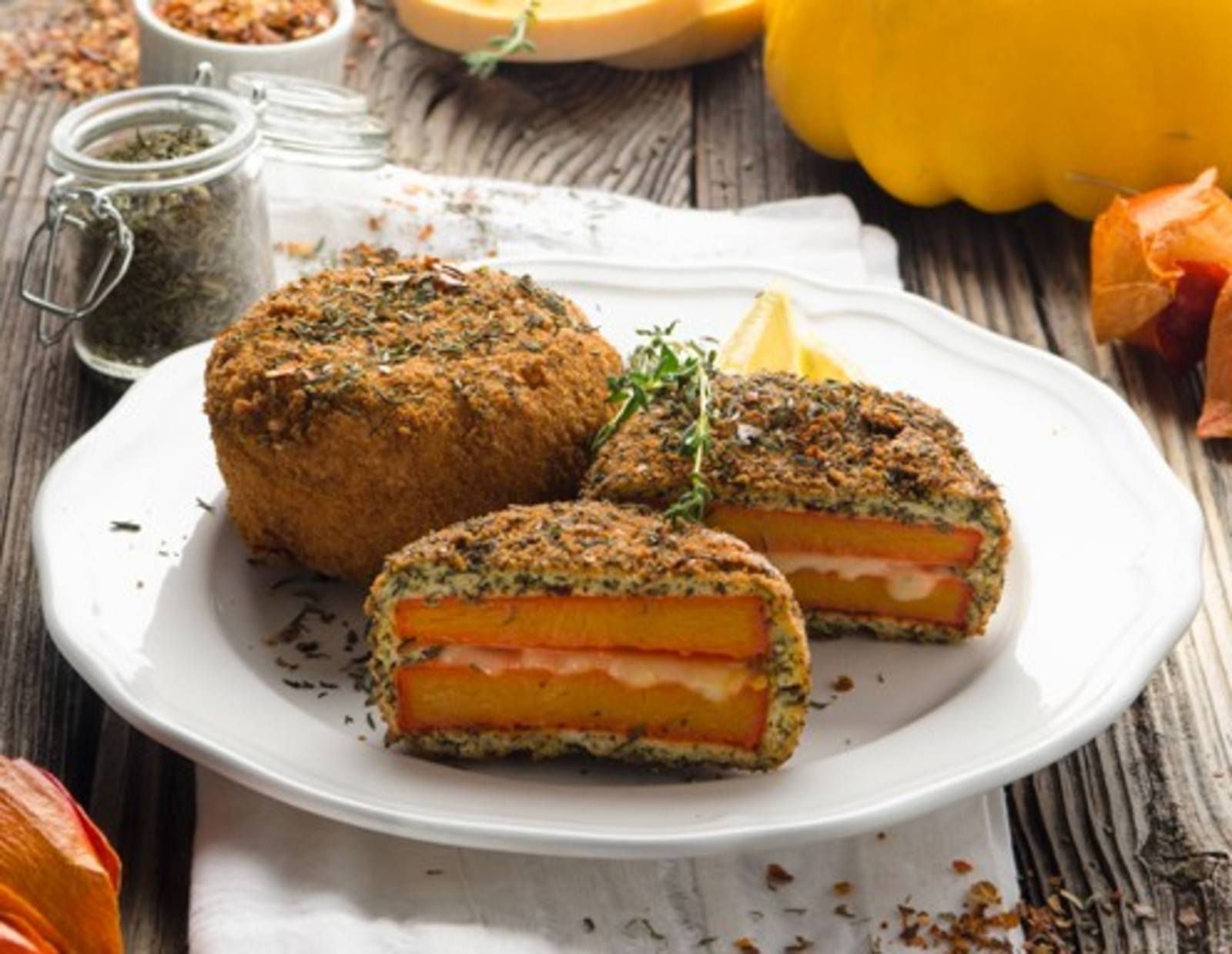 Kürbis-Cordon-Bleu mit Kürbiskernpanier Rezept