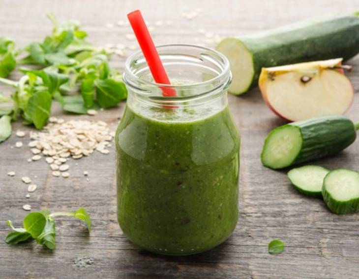 Green Smoothie mit Haferflocken